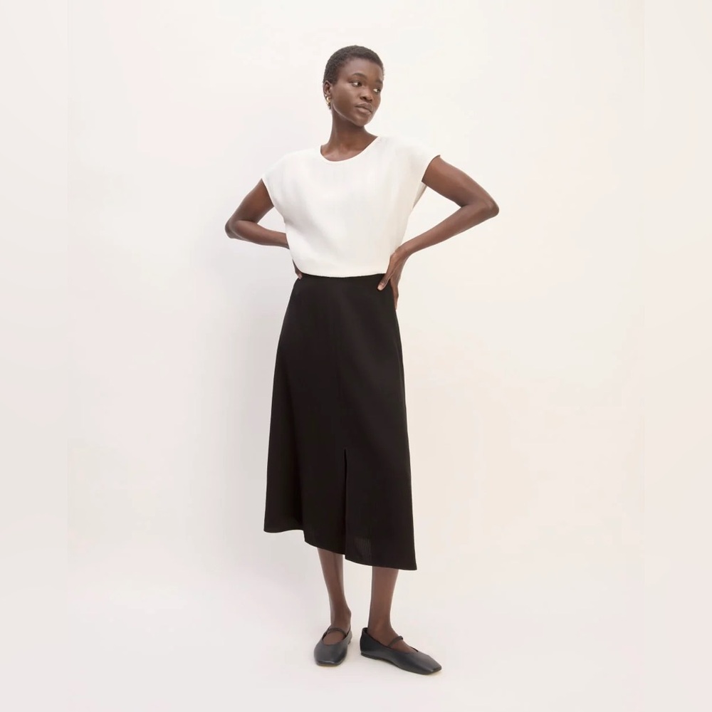 The Mini Jacquard Stripe Slip Skirt - Black Size 8